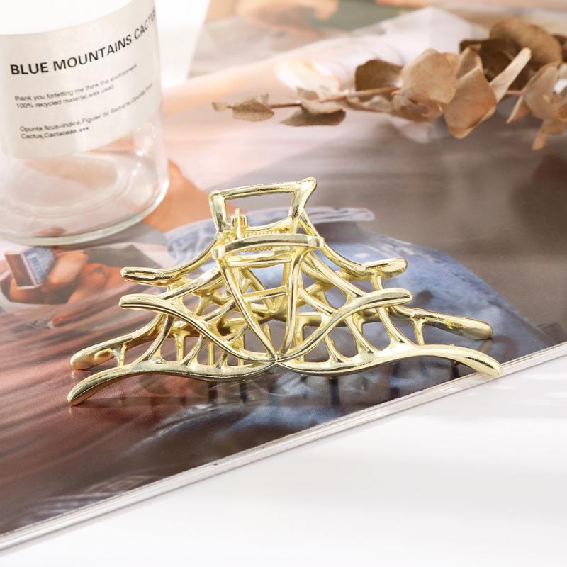 Alloy Spider Web Hair Claw Clip Golden Silver Non Slip Strong Hold