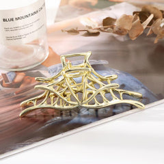 Alloy Spider Web Hair Claw Clip Golden Silver Non Slip Strong Hold