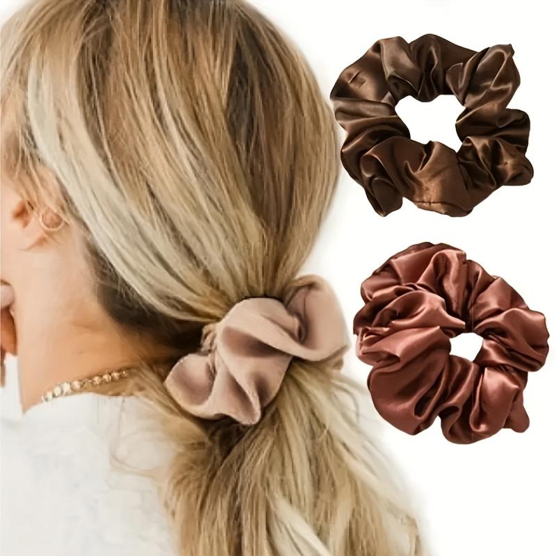 8pcs Solid Scrunchies Hair Tie Soft Hair Rope Ponytail Holder