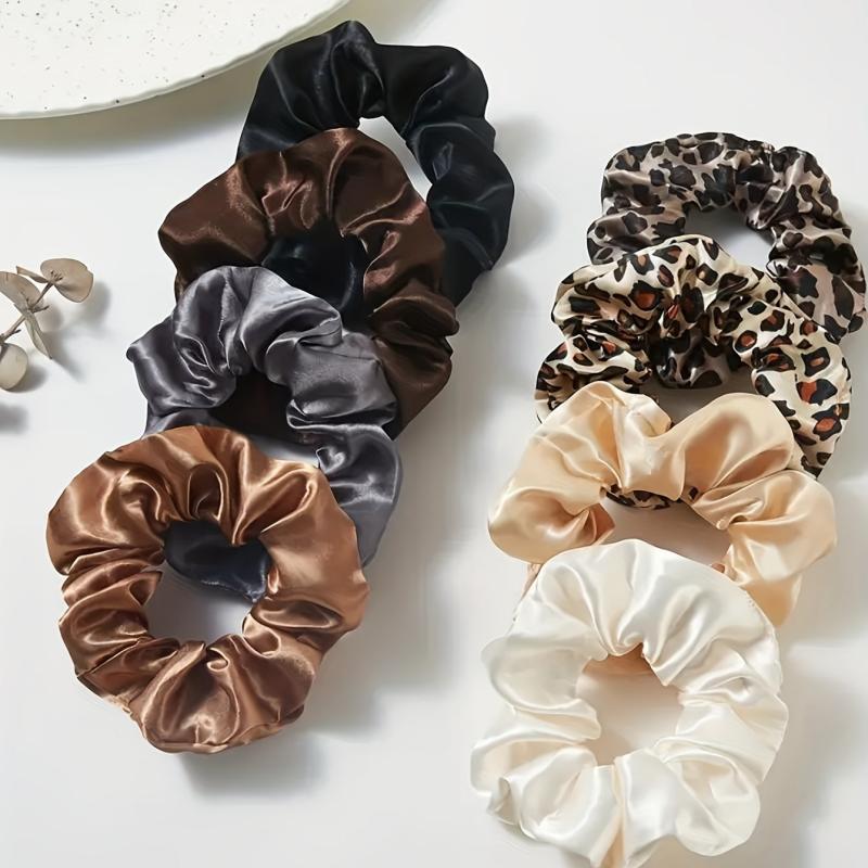 8pcs Solid Scrunchies Hair Tie Soft Hair Rope Ponytail Holder