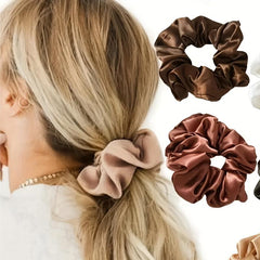 8pcs Solid Scrunchies Hair Tie Soft Hair Rope Ponytail Holder