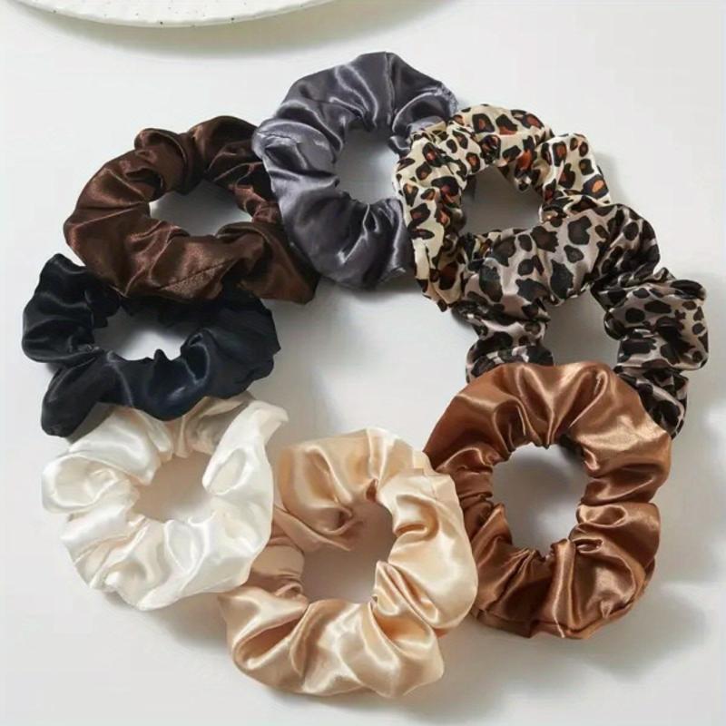 8pcs Solid Scrunchies Hair Tie Soft Hair Rope Ponytail Holder