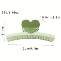 Glossy Hair Claw Heart Decor Sweet Hair Clip Ponytail Holder