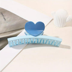 Glossy Hair Claw Heart Decor Sweet Hair Clip Ponytail Holder