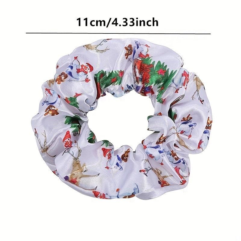 5pcs Christmas Charm Scrunchie Hair Tie Ponytail Holder