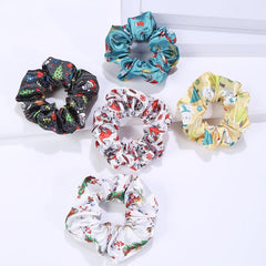 5pcs Christmas Charm Scrunchie Hair Tie Ponytail Holder