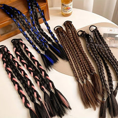 Synthetic Braided Ponytail Extensions Y2K Hairpiece for Women Girls