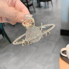 Rhinestone Hair Claw Clip Metal Banana Clip Non Slip Jaw Clamp