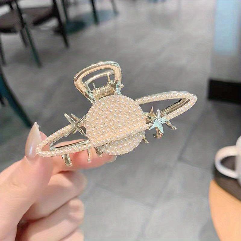 Rhinestone Hair Claw Clip Metal Banana Clip Non Slip Jaw Clamp