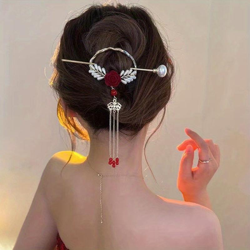 Butterfly Flower Hair Claw Clip Tassel Nonslip Clip for Women Girls