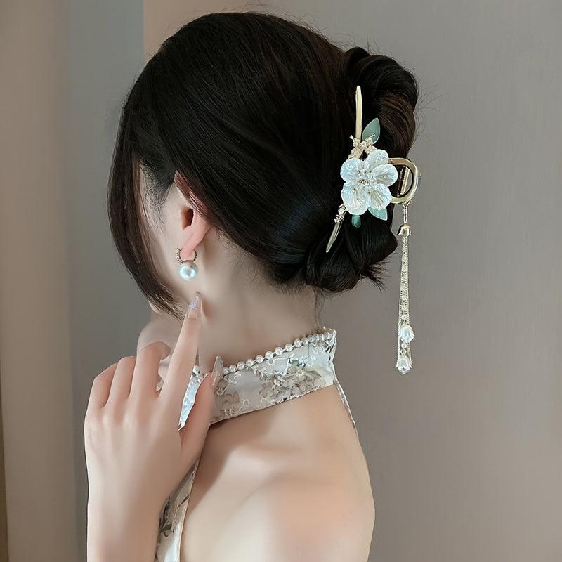 Butterfly Flower Hair Claw Clip Tassel Nonslip Clip for Women Girls