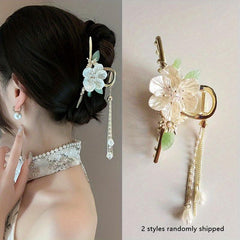 Butterfly Flower Hair Claw Clip Tassel Nonslip Clip for Women Girls