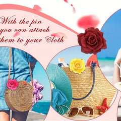 12pcs Rose Hair Clip Hawaiian Style Hair Accessories