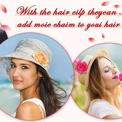 12pcs Rose Hair Clip Hawaiian Style Hair Accessories