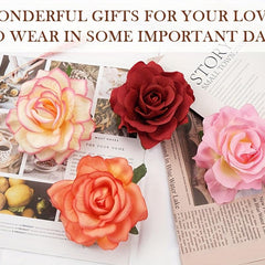 12pcs Rose Hair Clip Hawaiian Style Hair Accessories