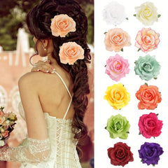 12pcs Rose Hair Clip Hawaiian Style Hair Accessories