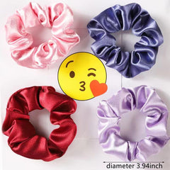 Satin Solid Hair Scrunchies Hair Bobbles Elastics Ponytail Holders
