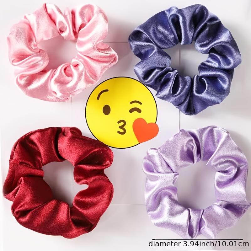 Satin Solid Hair Scrunchies Hair Bobbles Elastics Ponytail Holders