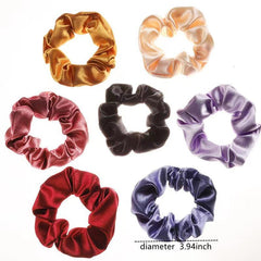 Satin Solid Hair Scrunchies Hair Bobbles Elastics Ponytail Holders