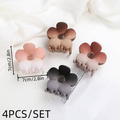 4pcs Gradient Flower Hair Claw Accessories Set