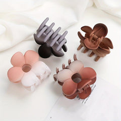 4pcs Gradient Flower Hair Claw Accessories Set