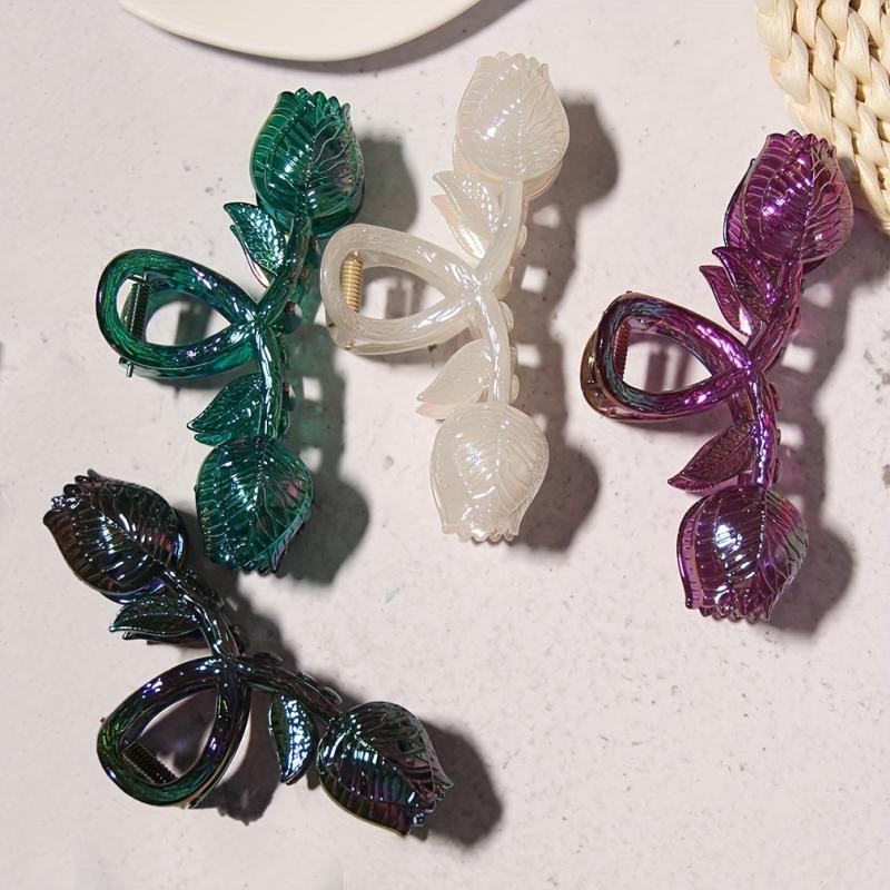 Tulip Hair Claw Banana Clip Flower Charm Hair Accessory