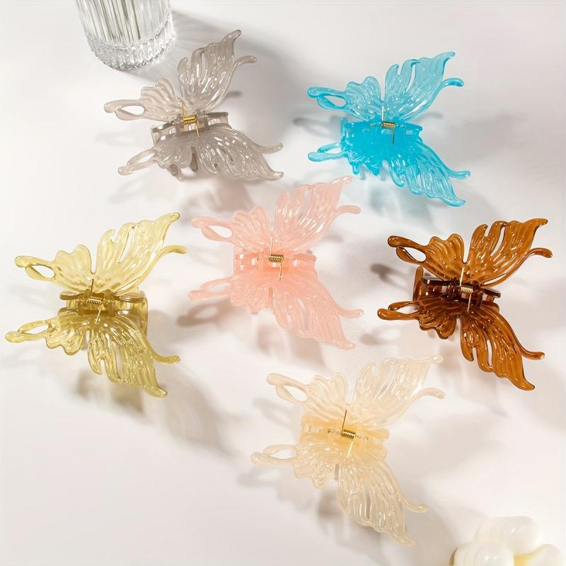 Acrylic Butterfly Hair Claw Shark Claw Ponytail Holder