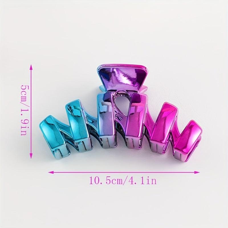 4pcs Y2K Gradient Colorful Claw Clip Large Shark Claw for Women Girls