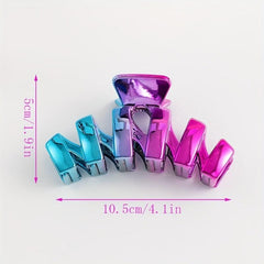 4pcs Y2K Gradient Colorful Claw Clip Large Shark Claw for Women Girls