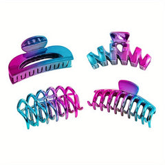 4pcs Y2K Gradient Colorful Claw Clip Large Shark Claw for Women Girls