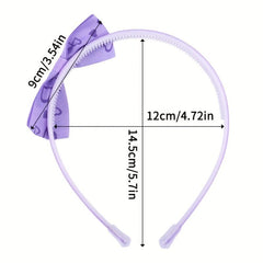 Baby Girls Heart Printed Bow Headband Nonslip Hair Band
