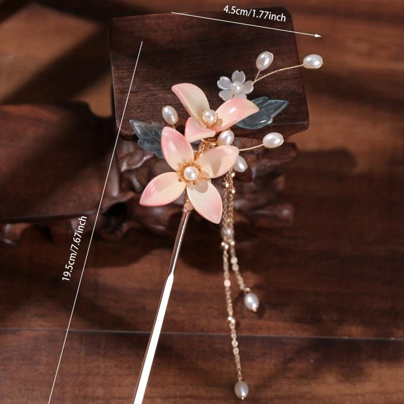 Resin Floral Hair Stick Chinese Style Hair Accessories For Women