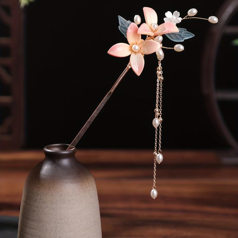 Resin Floral Hair Stick Chinese Style Hair Accessories For Women