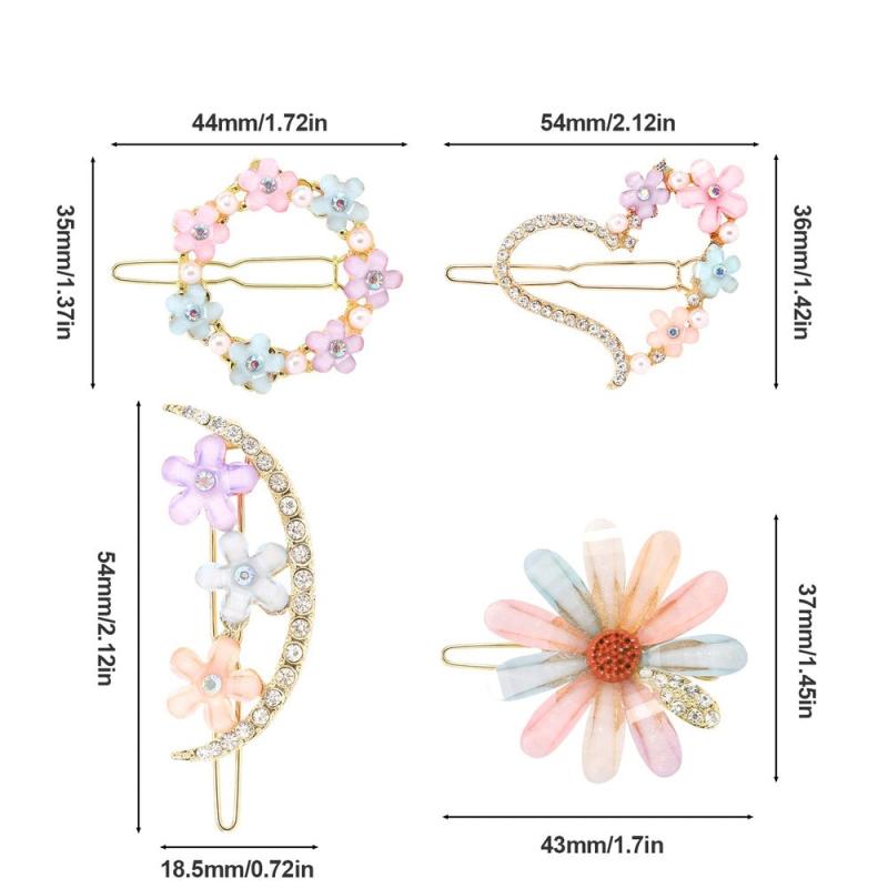 Flower Rhinestone Hair Clip Side Clip Hair Accessories Women