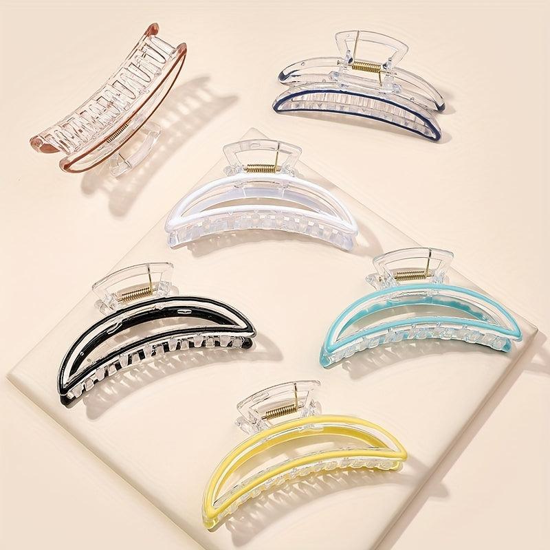 6pcs Transparent Shark Claw Style Hair Claw Ponytail Holder Hair Accessories