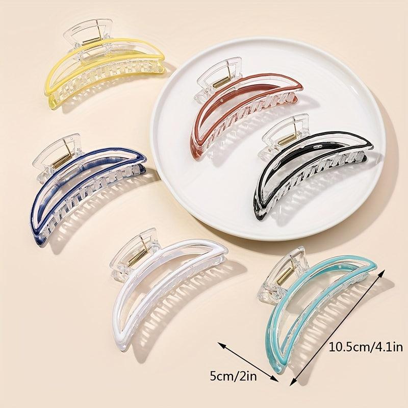 6pcs Transparent Shark Claw Style Hair Claw Ponytail Holder Hair Accessories