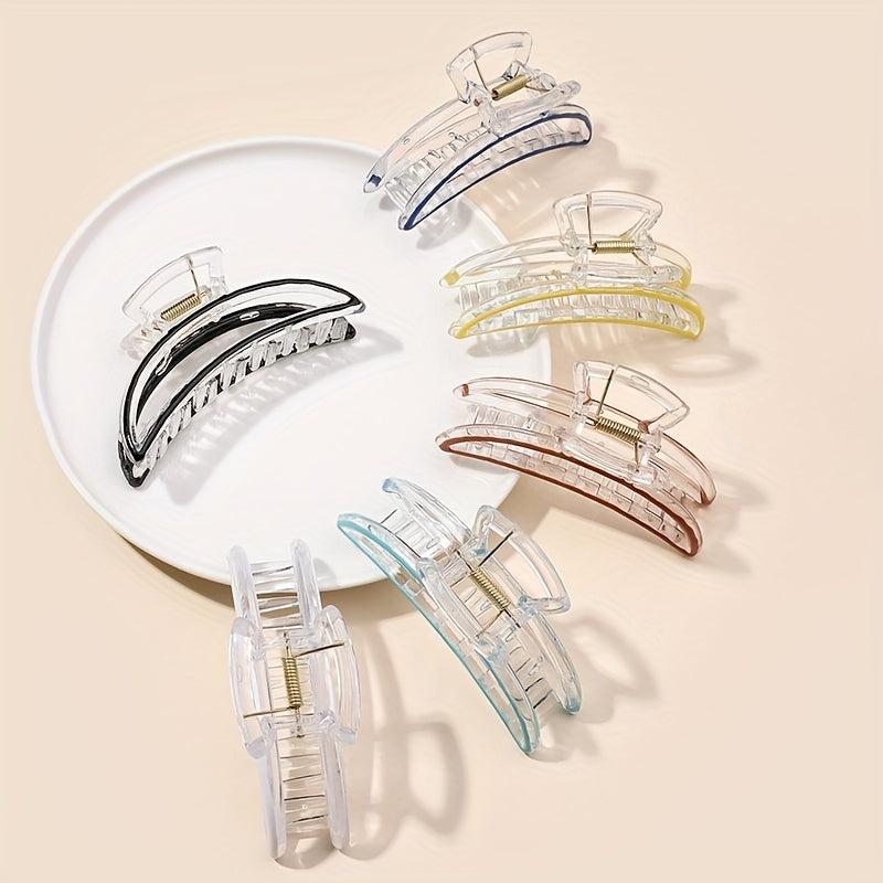 6pcs Transparent Shark Claw Style Hair Claw Ponytail Holder Hair Accessories