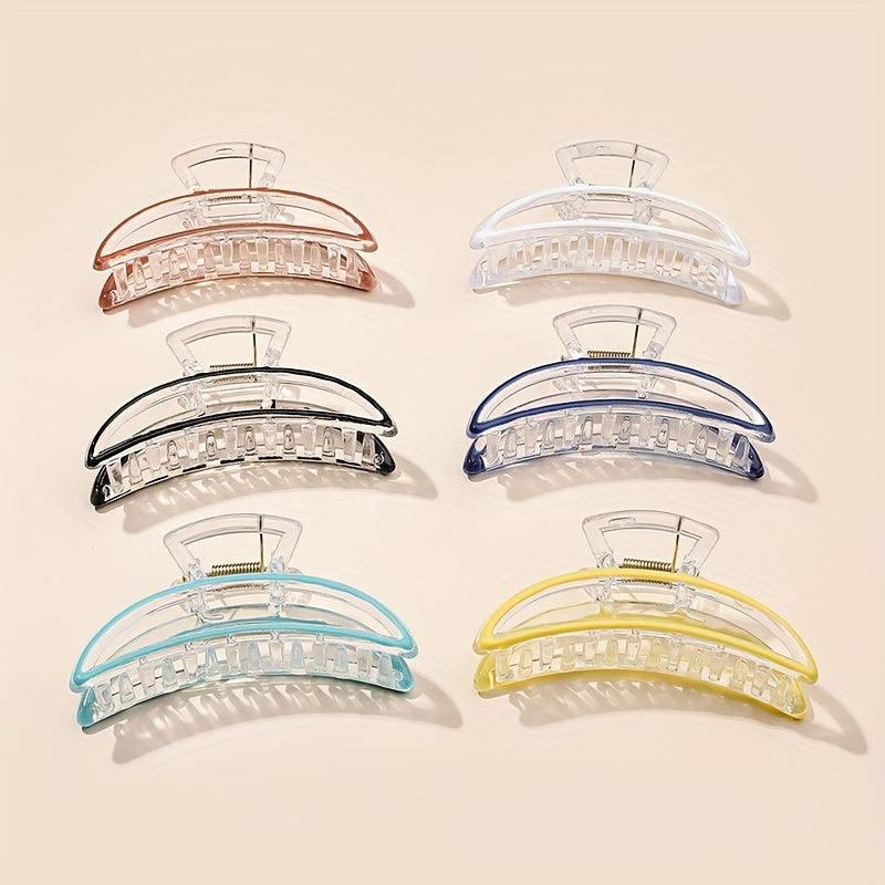 6pcs Transparent Shark Claw Style Hair Claw Ponytail Holder Hair Accessories