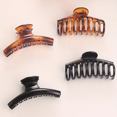 6pcs Leopard Pattern Hair Claw Nonslip Shark Claw Ponytail Holder Jaw Claw