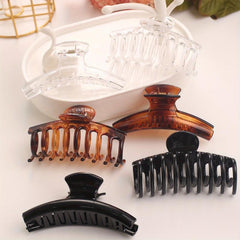 6pcs Leopard Pattern Hair Claw Nonslip Shark Claw Ponytail Holder Jaw Claw