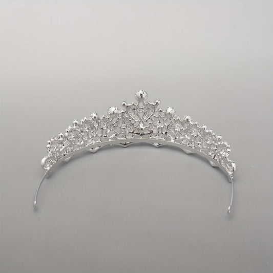 Baroque Bridal Tiara Rhinestone Faux Pearl Crown Headdress