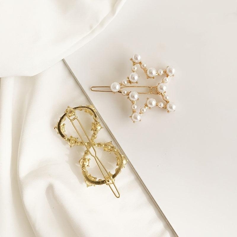 Heart Round Metal Hair Clip Geometric Hair Accessories for Girls
