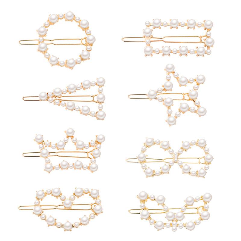Heart Round Metal Hair Clip Geometric Hair Accessories for Girls