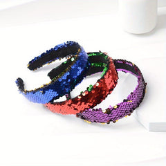 Y2K Gradient Sequin Headband Glitter Hair Band for Party Prom Women Girls
