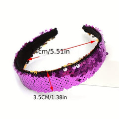 Y2K Gradient Sequin Headband Glitter Hair Band for Party Prom Women Girls