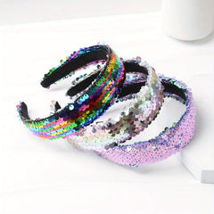 Y2K Gradient Sequin Headband Glitter Hair Band for Party Prom Women Girls