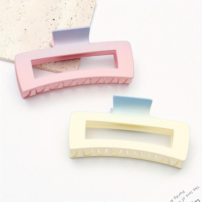 2pcs Gradient Candy Hair Claw Rectangle Shaped Hair Claw Clip Nonslip