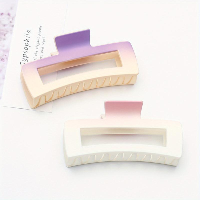 2pcs Gradient Candy Hair Claw Rectangle Shaped Hair Claw Clip Nonslip