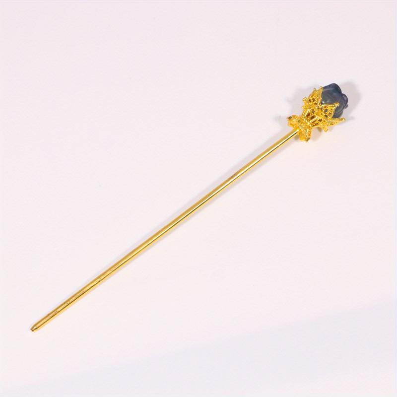 Crystal Flower Hair Pin Hair Stick Ponytail Holder