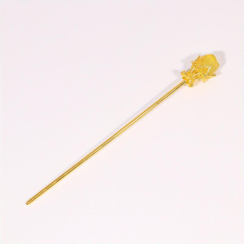 Crystal Flower Hair Pin Hair Stick Ponytail Holder